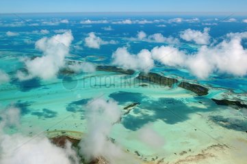 Aerial view of Los Roques archipelago in the Caribbean