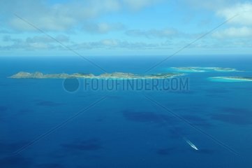 Aerial view of Los Roques archipelago in the Caribbean