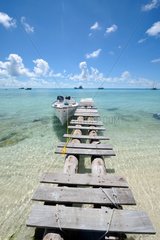 Dock on the island of Gran Roque Los Roques archipelago NP