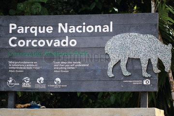 Corcovado National Park Sign  Costa Rica