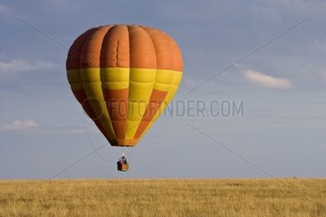 Hot air-balloon over the savanna Masai Mara Game Reserve