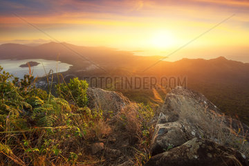Beautiful sunrise from Mount Choungui  Mayotte