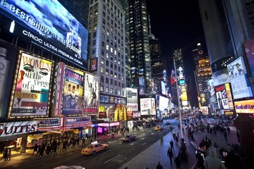 Nocturnal activity in Times Square at New York