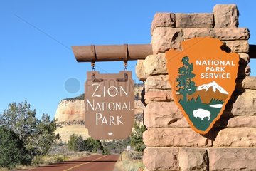 One of the entrances to Zion National Park (Zion National Park) located in Southwest Utah  USA