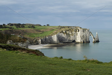 Aval Cliff in Etretat  Normandy  France