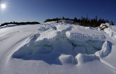Ice on the surface of the White Sea  Nilmoguba  Republic of Karelia  Russia