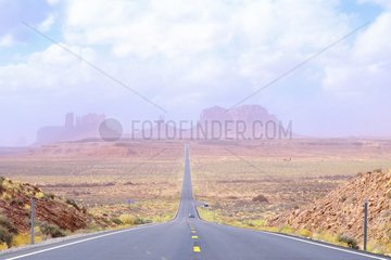 Road leading to the Monument Valley site in the Navajo Tribal Park  Arizona - Utah  USA