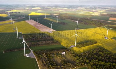 Wind farm in spring - Picardy France