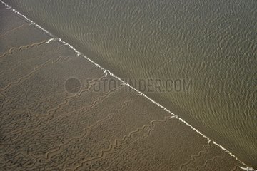 Low tide in the estuary of the Loire - France