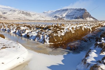 Winter landscape Southern Iceland