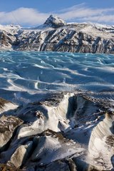 Svinafellsjoekull Glacier in winter Skaftafell NP Iceland