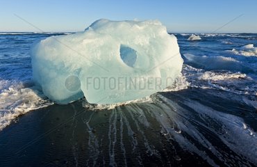 Joekulsárlón ice stranded on a beach Iceland