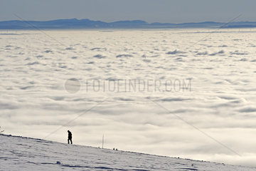 Panorama of the sea of clouds covering the territory of Belfort and Doubs  Balloon of Alsace  Massif des Vosges  France