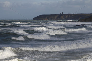 Rough sea near Cap Frehel  Brittany  France