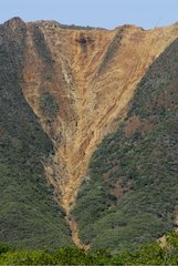 Erosion of a mountainside due to nickel mining New Caledonia