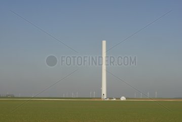 Setting up a wind turbine in a field France