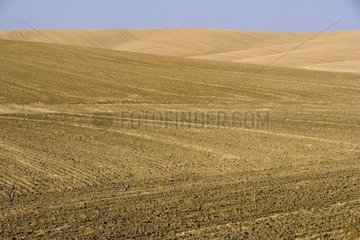 Agricultural landscape after ploughings Spain
