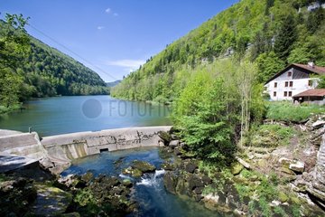 Doubs river and dam Goule - Doubs Gorges France