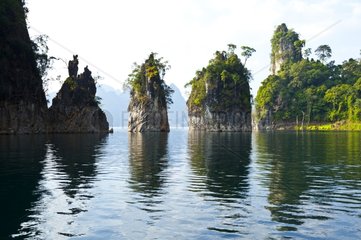 Rocky islets Cheow Larn Lake Kaho Sok NP Thailand
