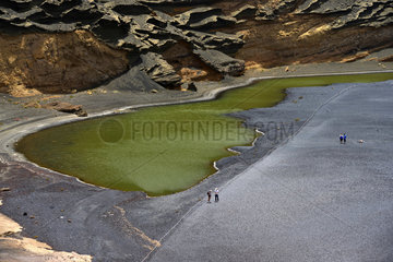 Charco de los Clicos popularly known as the green puddle  Island of Lanzarote  Canary Islands.