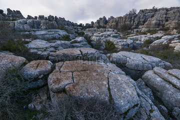 karst landscape  Torcal de Antequera Nature Reserve  Málaga  Andalusia  Spain  Europe