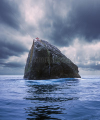 Rockall. British uninhabited islet in North Atlantic Ocean about 160 nautical miles west of the Scottish islands of St. Kilda. The waters around Rockall are very rich in fish stocks. The islet is also used by numerous marine birds as resting or nesting place.