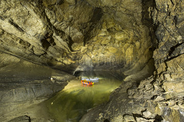 One of the lake inside Krizna jama  cave where remains of over 100 Cave bears (Ursus ingressus) have been found  Blo?ka polica  Slovenia