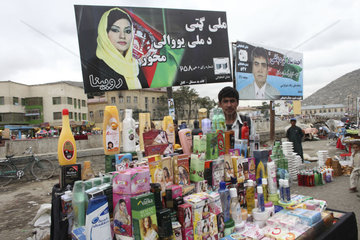 posters with members of parliament- during elections in afghanistan