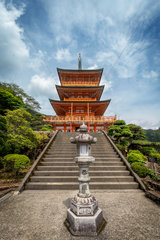 Three Pagoda at Seiganto-ji's temple  Natchi taisha  Japan