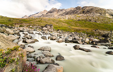 River flowing through the tundra  Greenland