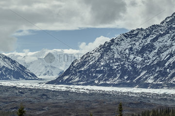 Nelchina Glacier along the Glenn Highway in Spring  Alaska