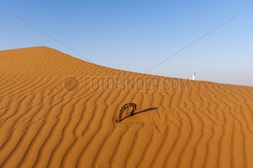 Omani man om dunes at Wahiba Sands Desert - Oman