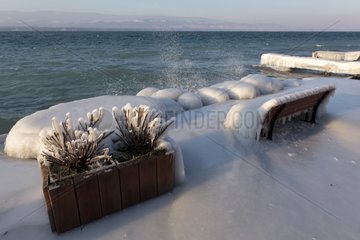 Extreme cold and ice formation on Lake Geneva France