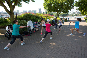 Young mothers doing post natal Exercises in Vancouver