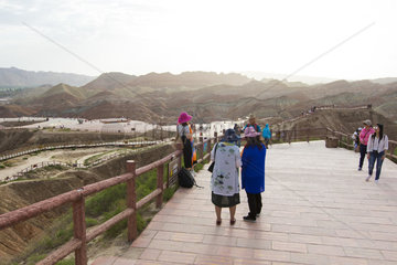 Eroded hills of sedimentary conglomerate and sandstone  Unesco World Heritage  Zhangye  China