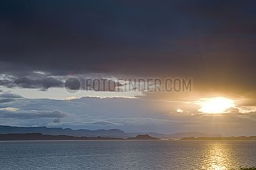 Sunset on the coast of the Isle of Raasay Scotland