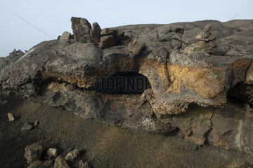 Lava tunnel  Piton de la Fournaise  Reunion Island