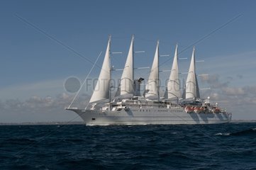 Ship sailing 'Wind Surf' sailing under its sails - France