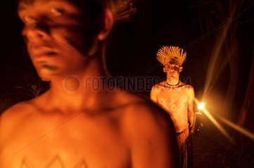Men Munduruku Shores Tapajos Brazil