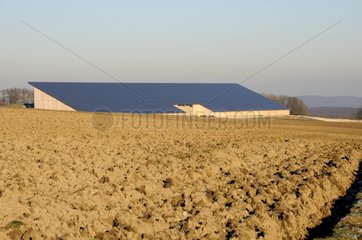 Farm covered with solar panels Franche Comte France
