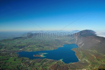 Landscape of Lake Aiguebelette in Savoie France