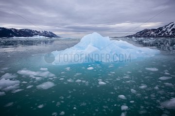 Iceberg in front of the Monaco glacier Spitsbergen Svalbard
