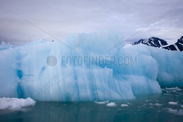 Iceberg in front of the Monaco glacier Spitsbergen Svalbard
