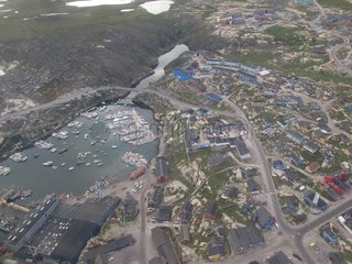 Town of Ilulissat in Disko Bay Greenland