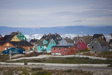 Colorful houses of the town of Ilulissat Greenland
