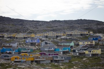 Colorful houses of the town of Ilulissat Greenland