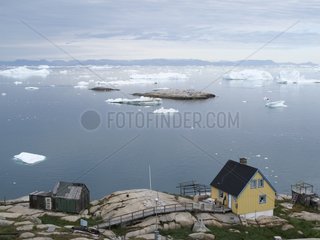 House on the shore of Disko Bay Greenland