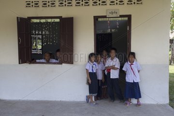 Schoolchildren at school near Savannakhet in Laos
