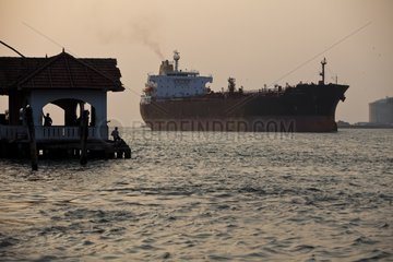 Oil entering the port of Cochin Kerala India