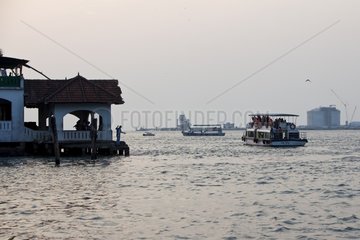 Passenger ferries in the port of Cochin Kerala India